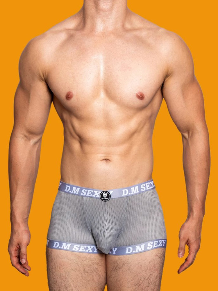 2 Pack Men's Low Waist Mesh Breathable Sports Trunks