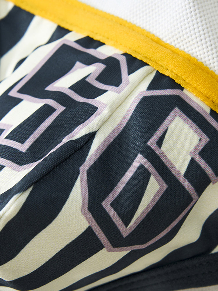 Men's Spliced Striped Mesh Pouch Briefs