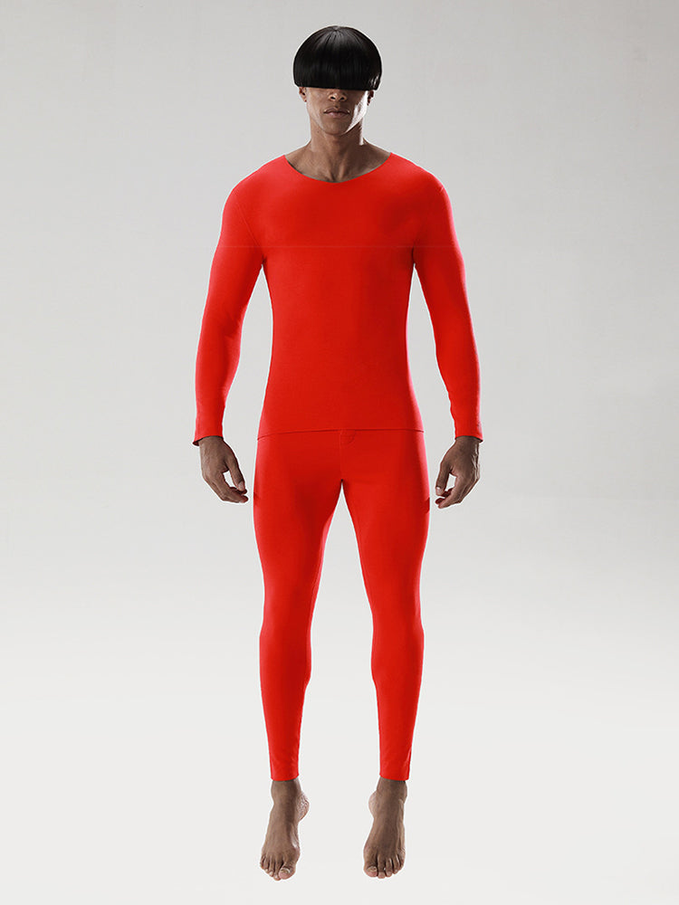 Men's Soft Seamless Thermal Sets With Fly