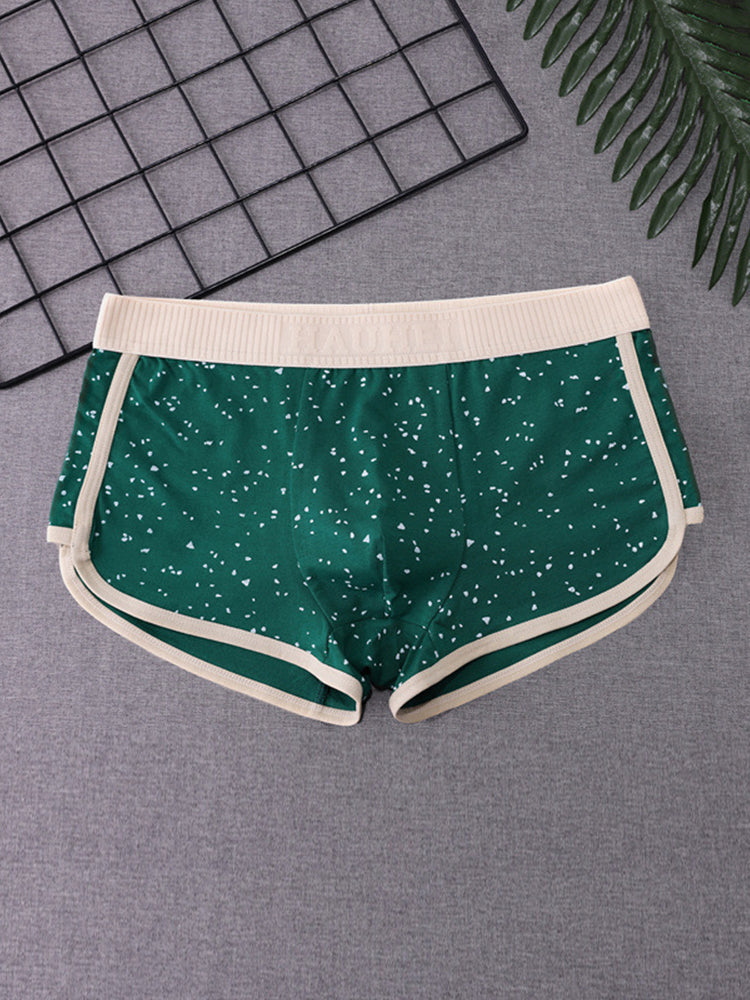 4-pack Men's Starry Sky Pure Cotton Personality Trendy Youth Boxer Briefs