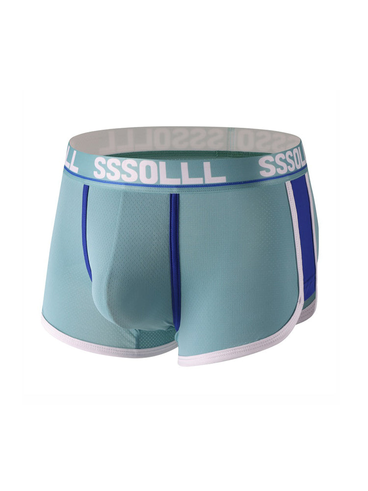 3 Pack Men's Mid-Rise Ice Silk Mesh Trunks