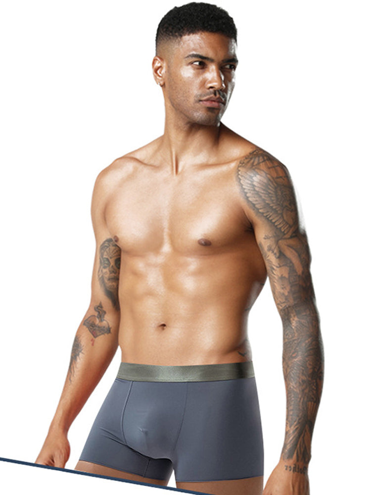 3 Pack Men's Solid Color Lightweight Comfortable Breathable Seamless Trunks