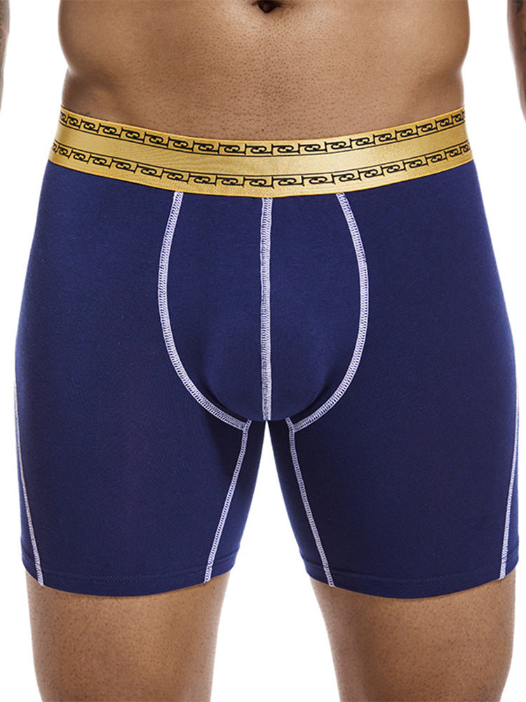 2 Pack Men's Pure Cotton Anti-Chafing Breathable Sports Boxer Briefs