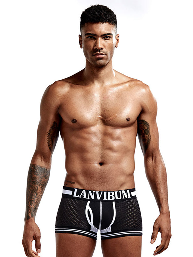 4 Pack Men's Mesh Breathable Quick-Dry Sexy Nylon Trunks