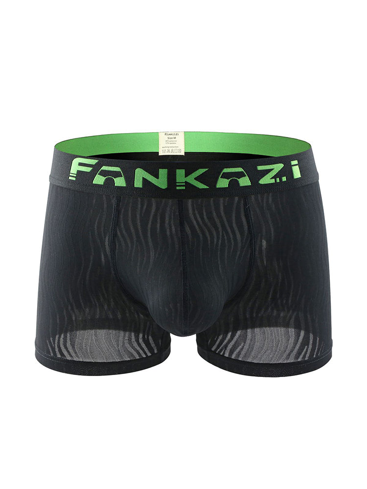 3 Pack Men's Striped U-Pouch Low-Rise Breathable Slim-Fit Trunks