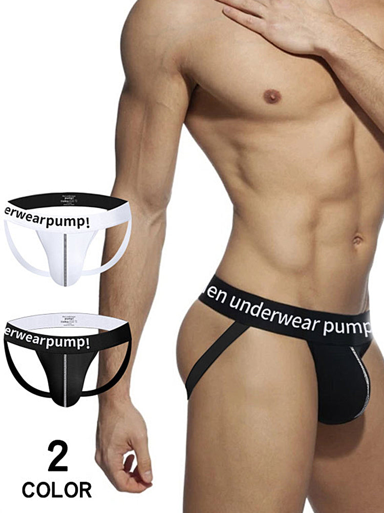 2 Pack Men's Trendy Breathable Sexy Cotton Jockstrap