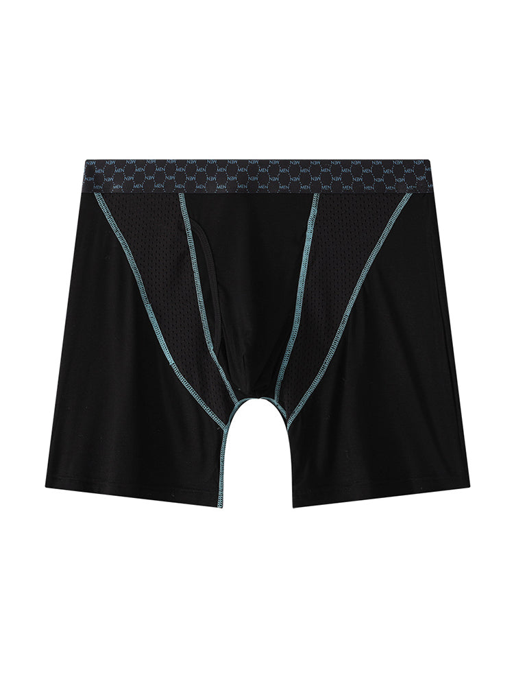 2 Pack Men's Nylon Breathable Sports Anti-Chafing Casual Business Boxer Briefs