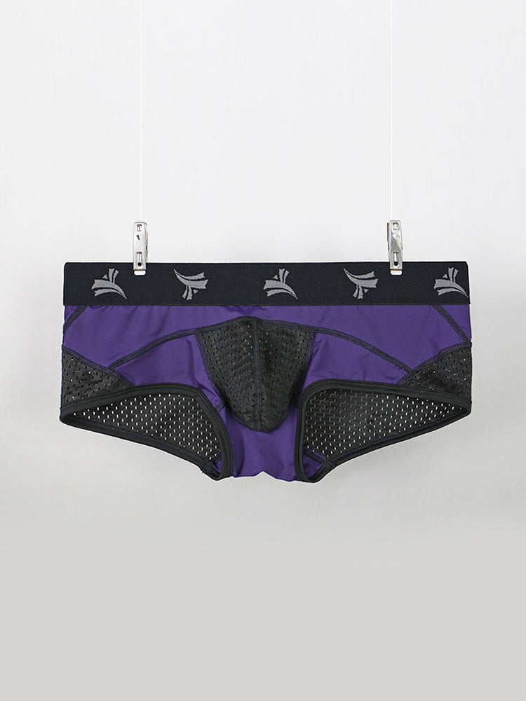 3 Pack Men's Nylon Mesh Breathable U-Pouch Trunks