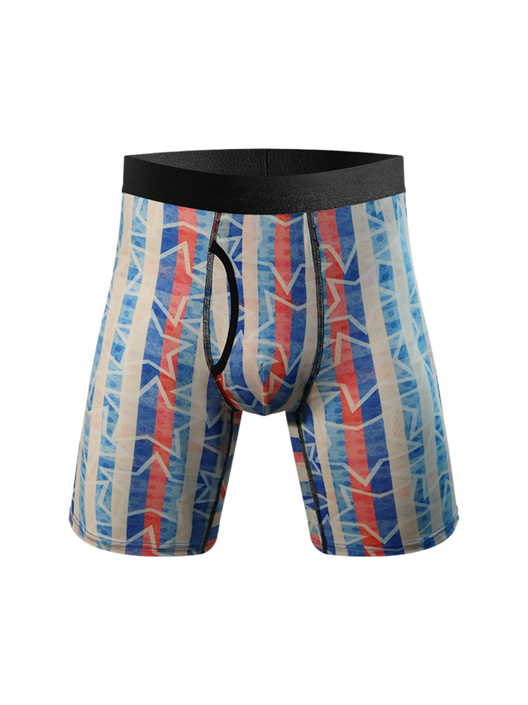 3 Pack Men's Printed Sports Boxer Briefs With Functional Fly