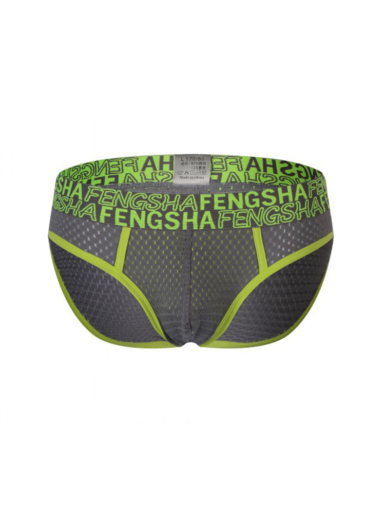 2-pack Men's Breathable Mesh Briefs with U-shaped Convex Pockets