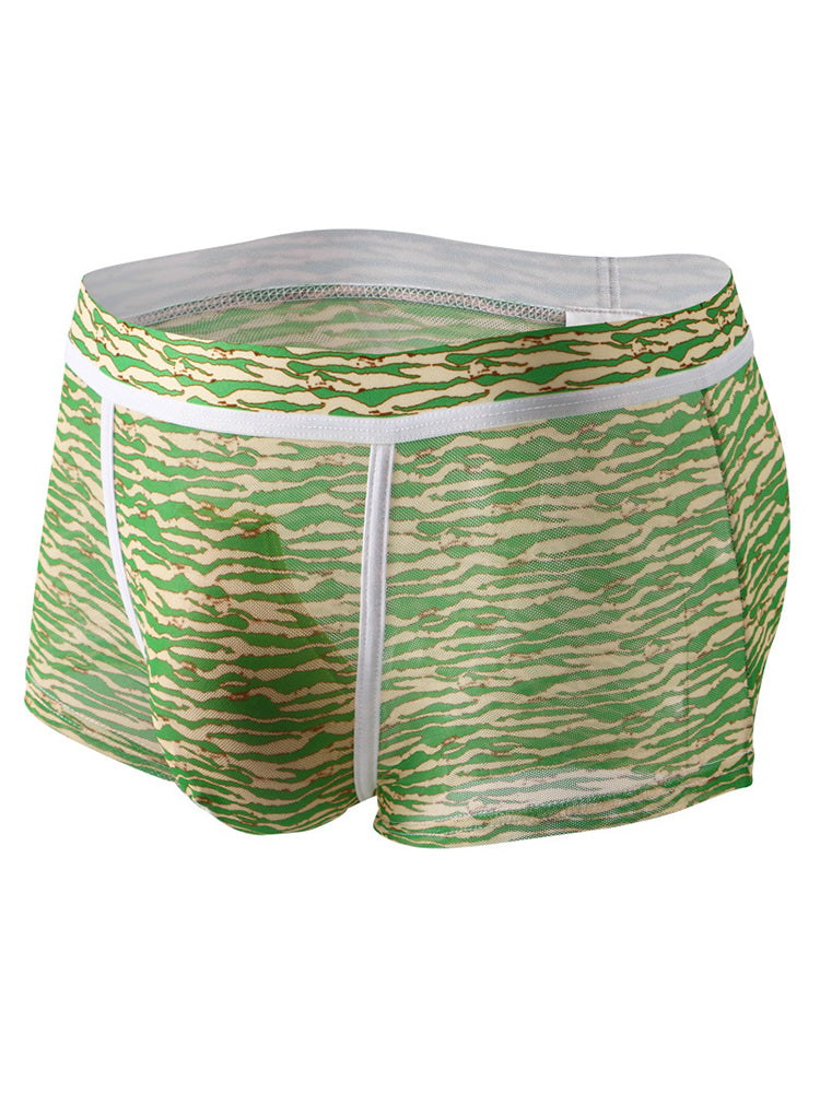 3 Pack Men's Sexy U-Shaped Mesh Breathable Boxer Briefs