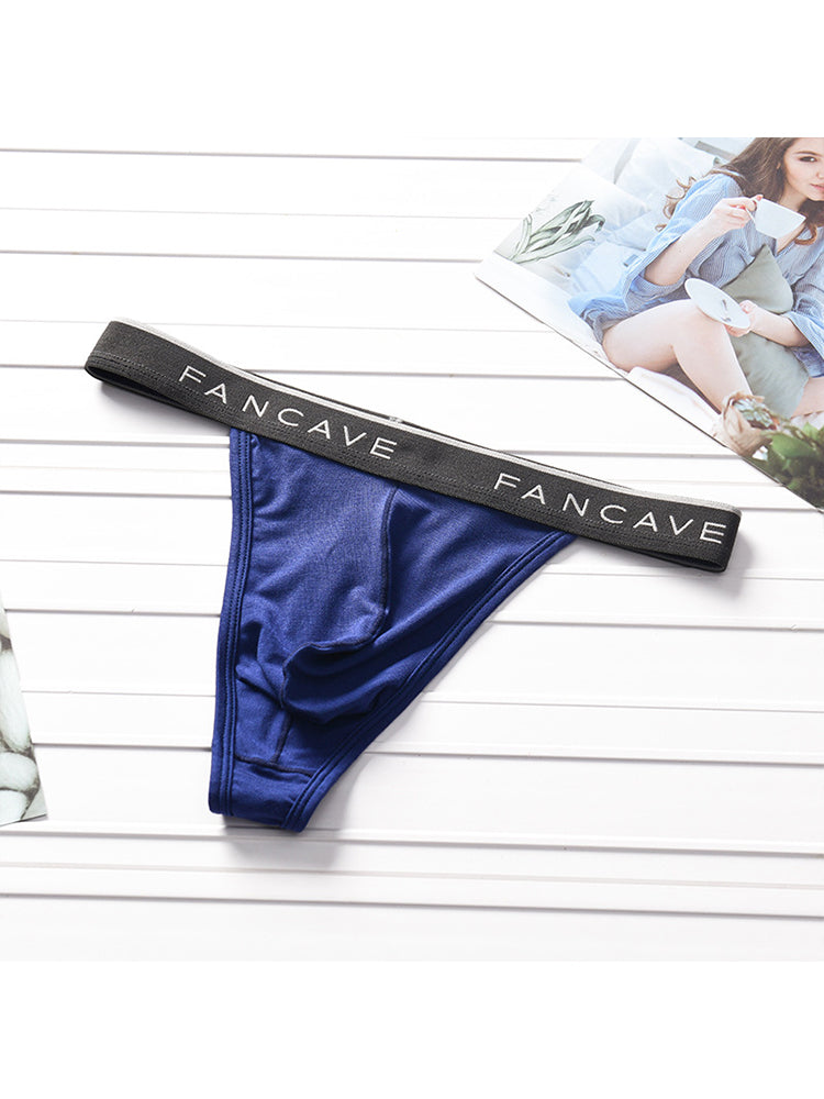 3 Pack Men's Modal U-Pouch Mid-Rise Thongs