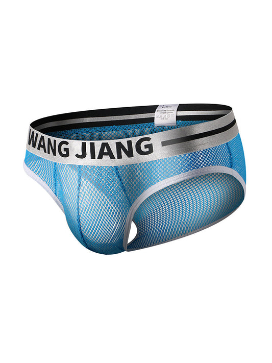 2 Pack Men's Sexy Mesh Sheer Briefs with U-Shaped Pocket