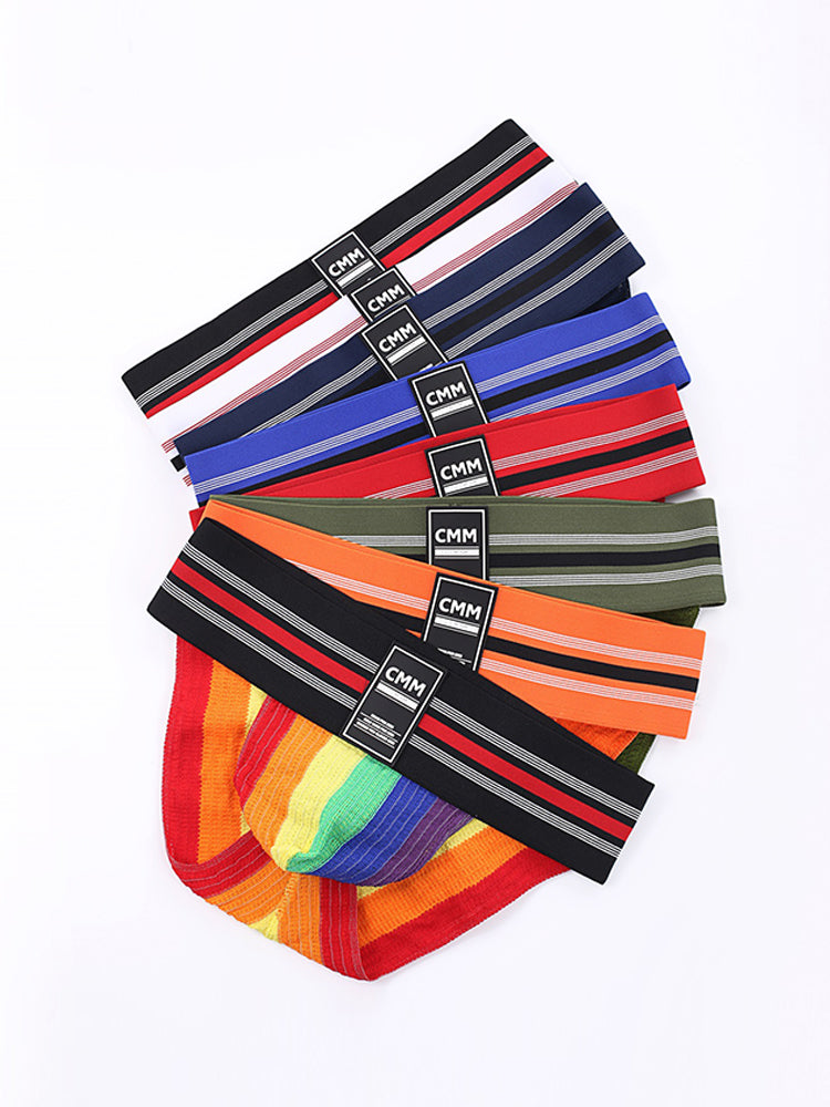 2 Pack Men's High-Stretch Rainbow Sports Comfort Bikini
