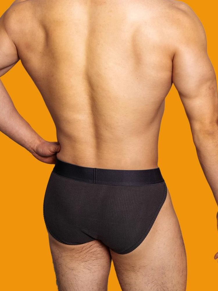 2 Pack Men's Low-rise High-cut Solid Briefs