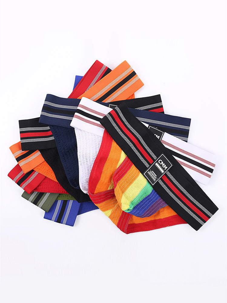 2 Pack Men's High-Stretch Rainbow Sports Comfort Bikini