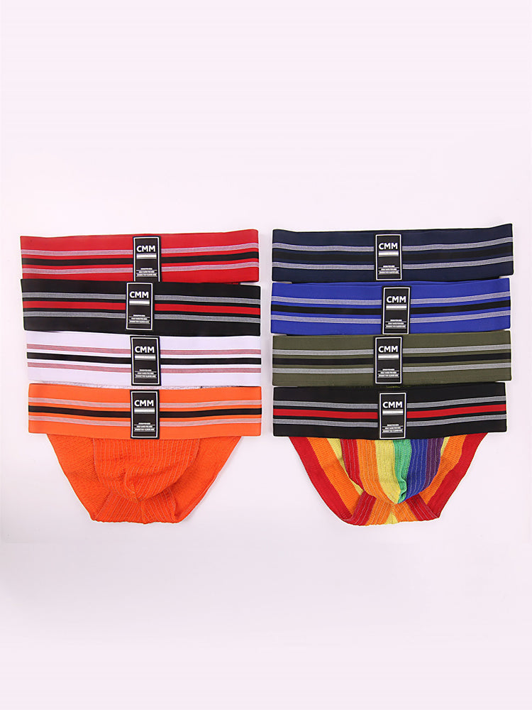 2 Pack Men's High-Stretch Rainbow Sports Comfort Bikini