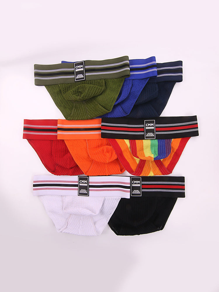 2 Pack Men's High-Stretch Rainbow Sports Comfort Bikini