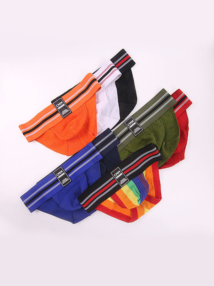 2 Pack Men's High-Stretch Rainbow Sports Comfort Bikini