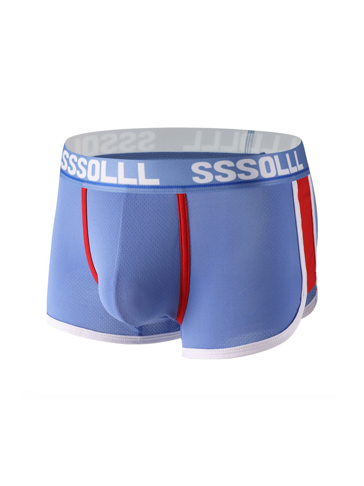 3 Pack Men's Mid-Rise Ice Silk Mesh Trunks