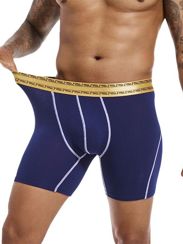 2 Pack Men's Pure Cotton Anti-Chafing Breathable Sports Boxer Briefs