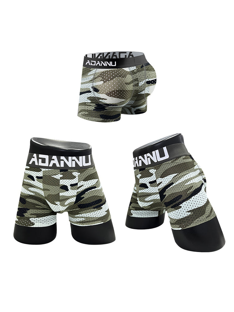 Men's Camouflage Removable Hip Pad Boxer Briefs