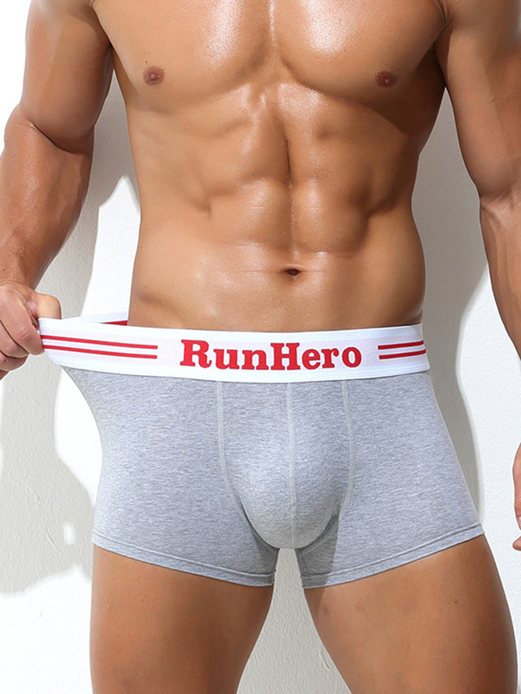 3 Pack Men's Solid Color Sports Breathable Cotton Large Pouch Boxer Briefs