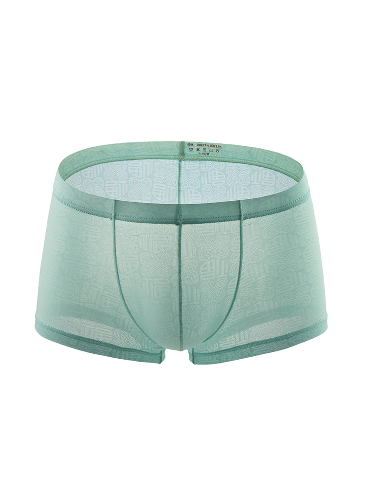 4 Pack Men's Sexy Breathable Jacquard Trunks