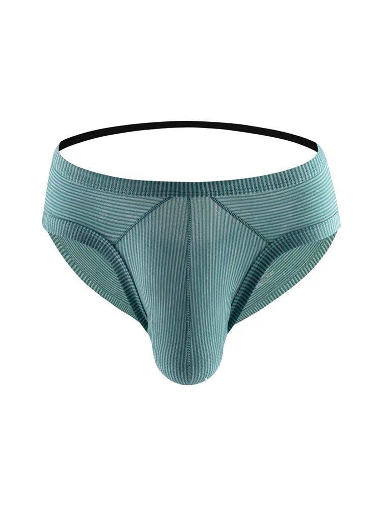 2 Pack Men's Low Rise Back Hollow 3D U-convex Large Pouch T-Back Briefs