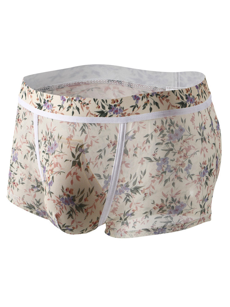 3 Pack Men's Sexy U-Shaped Mesh Breathable Boxer Briefs