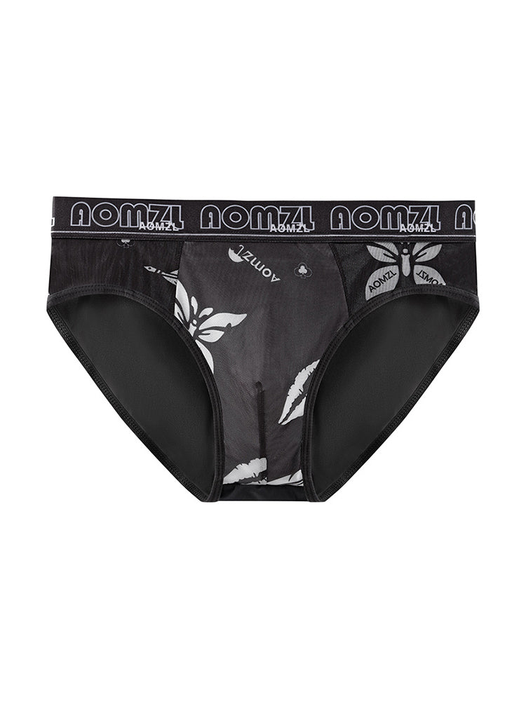 4-pack Men's Sexy Leopard Print Ice Silk Mesh Briefs