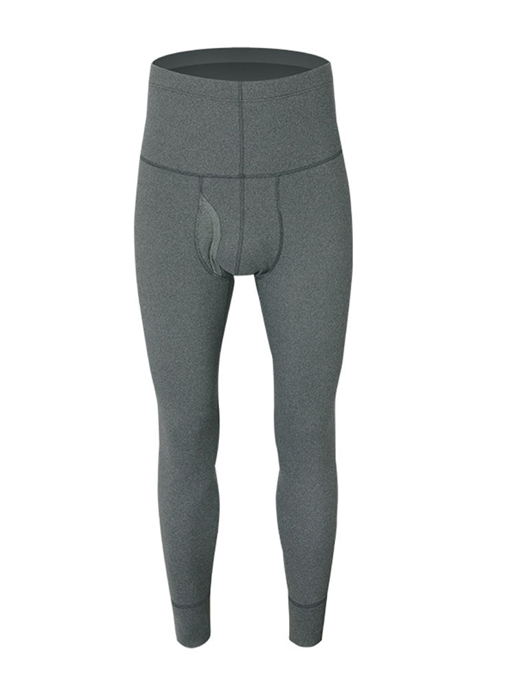 Men's High Waist Plus Fleece Cotton Warm Pants with  with Fly