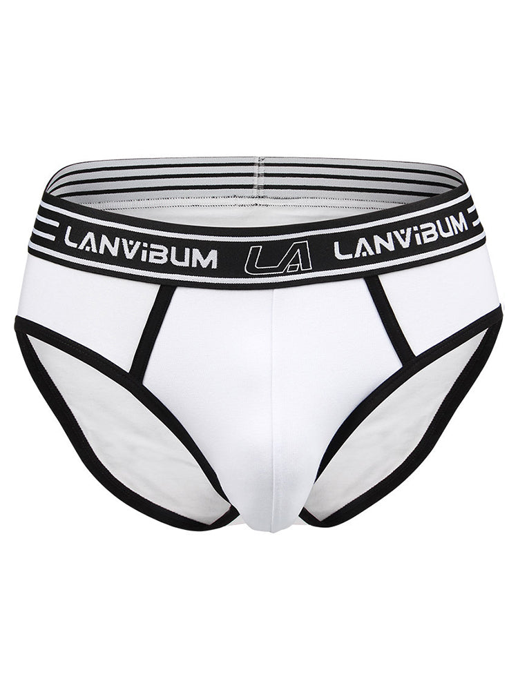 Men's Spliced Color Pouch Briefs