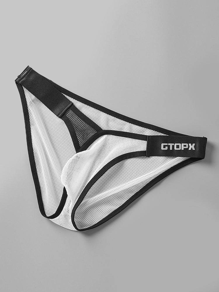 2 Pack Men's U-Pouch Sheer Mesh Briefs