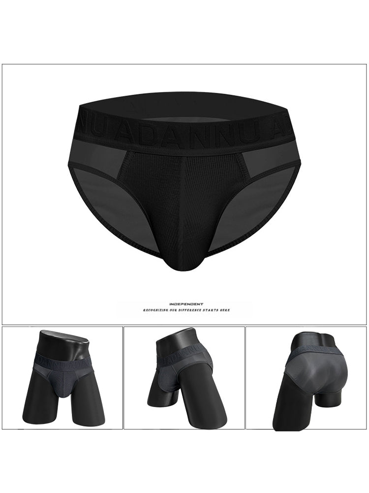 2-pack Men's Sexy Semi-transparent Ribbed Briefs