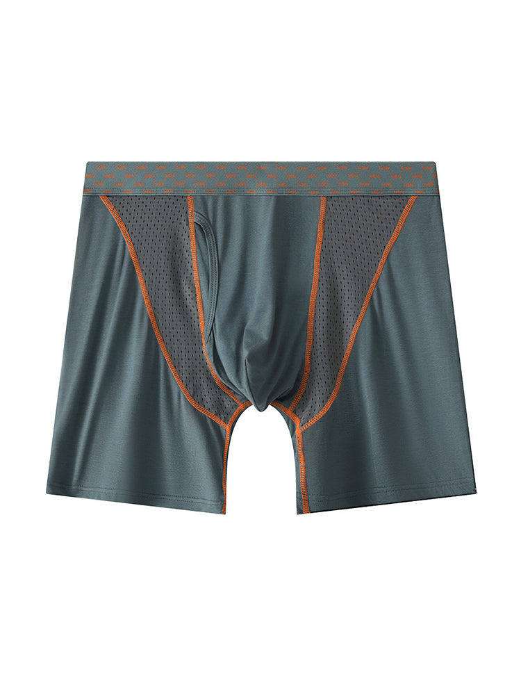 2 Pack Men's Nylon Breathable Sports Anti-Chafing Casual Business Boxer Briefs