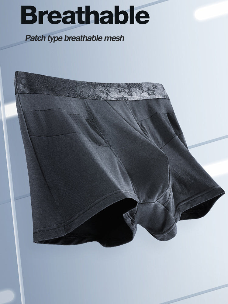 3 Pack Men's Breathable Splicing Mesh Trunks