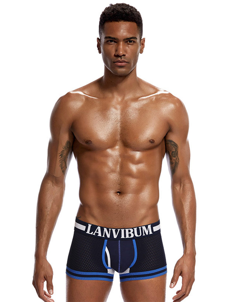 4 Pack Men's Mesh Breathable Quick-Dry Sexy Nylon Trunks