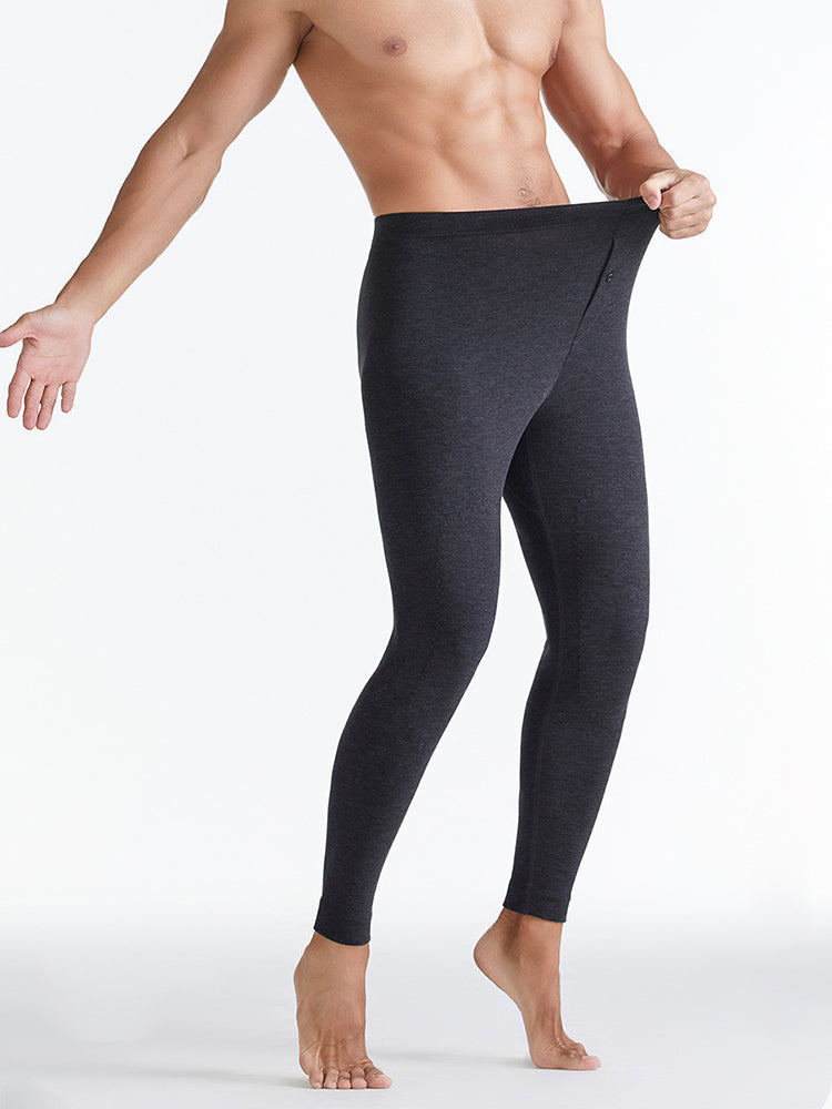 Men's Winter Thermal Long Johns With Button Fly