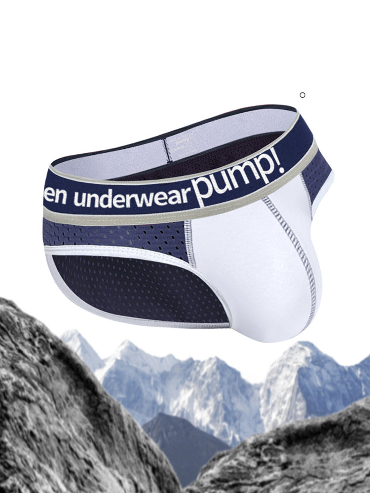 2 Pack Men's Breathable Mesh Comfortable U-convex Large Pouch Sports Briefs