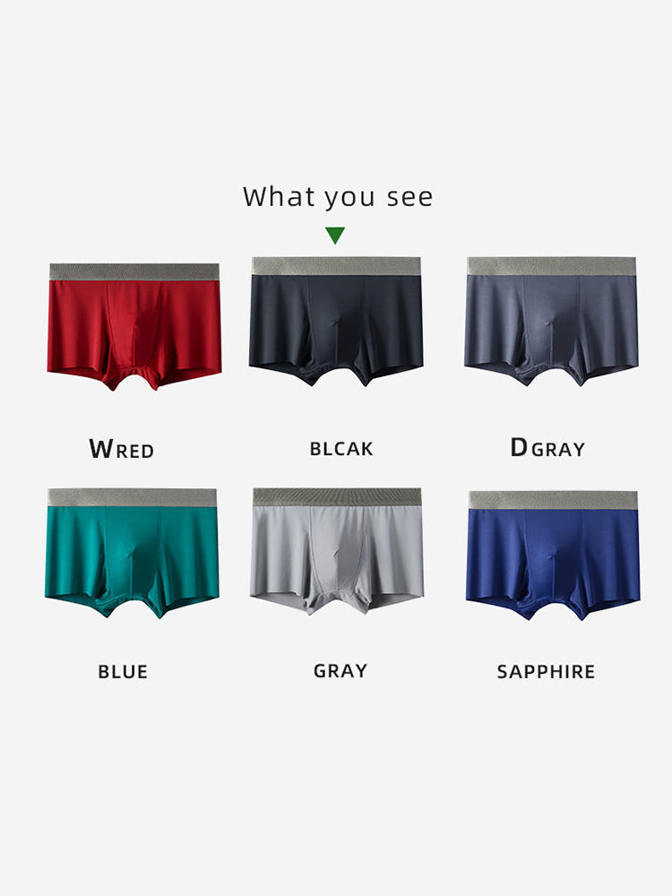 3 Pack Men's Solid Color Lightweight Comfortable Breathable Seamless Trunks