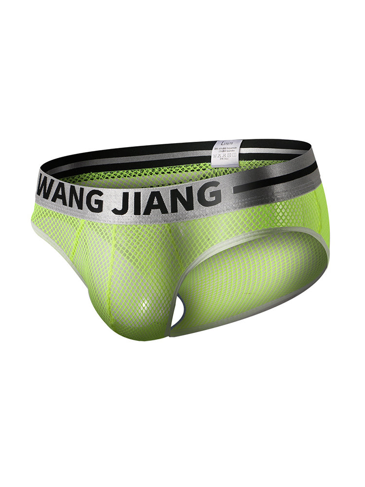 2 Pack Men's Sexy Mesh Sheer Briefs with U-Shaped Pocket