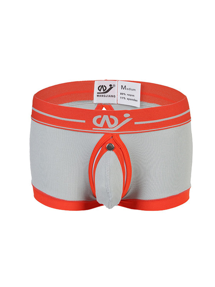 2 Pack Men's Large Pouch Back Opening Sexy Trunks