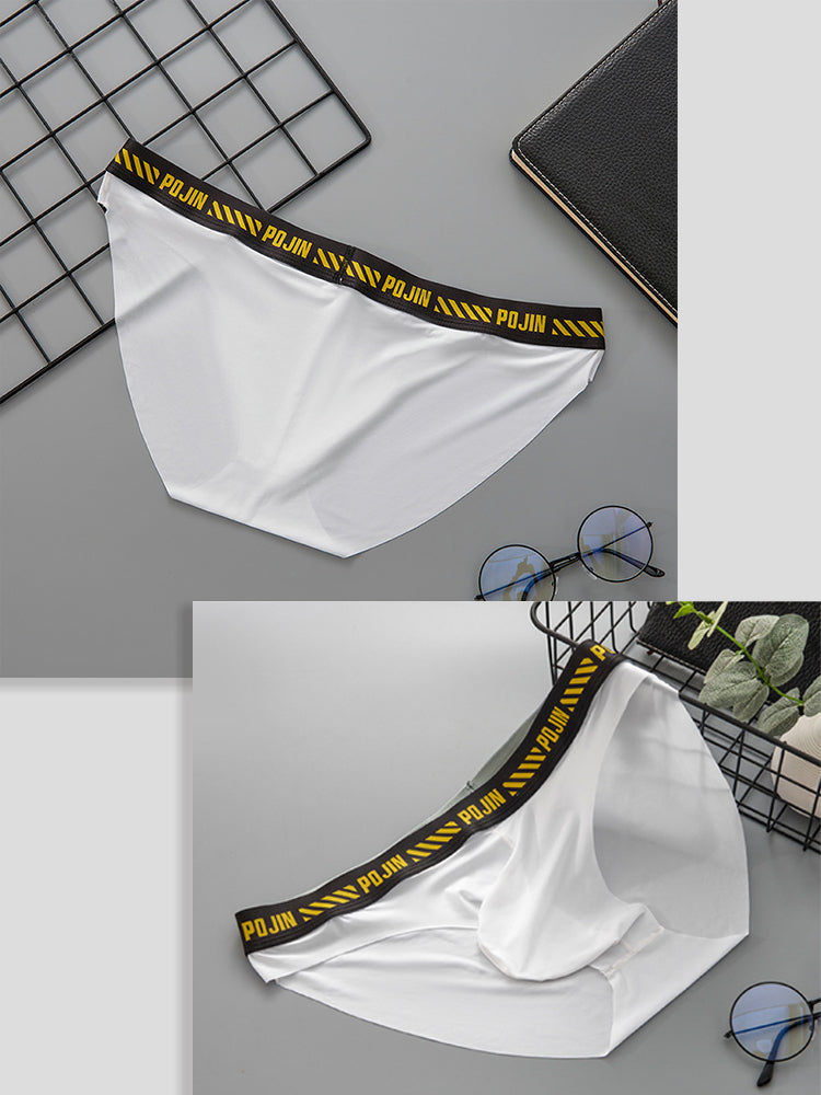 3 Packs of Men's Breathable Sports Ice Silk Seamless Briefs