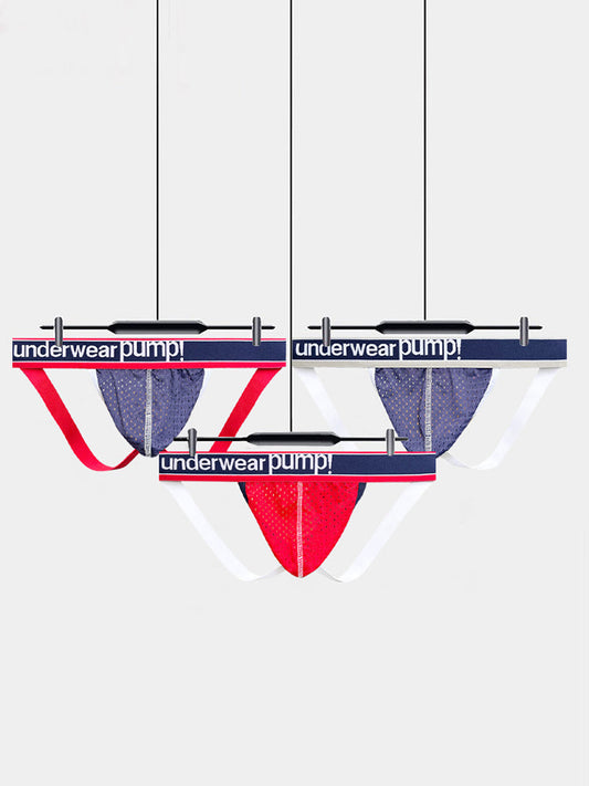 2 Pack Men's Sexy Elastic Waist Micro Mesh Cup Thong