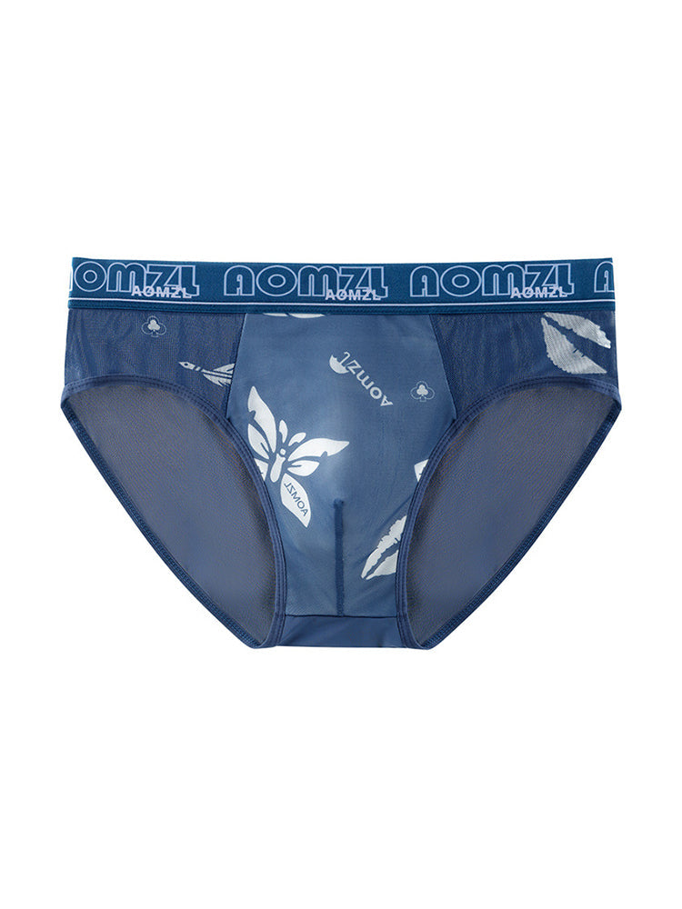 4-pack Men's Sexy Leopard Print Ice Silk Mesh Briefs