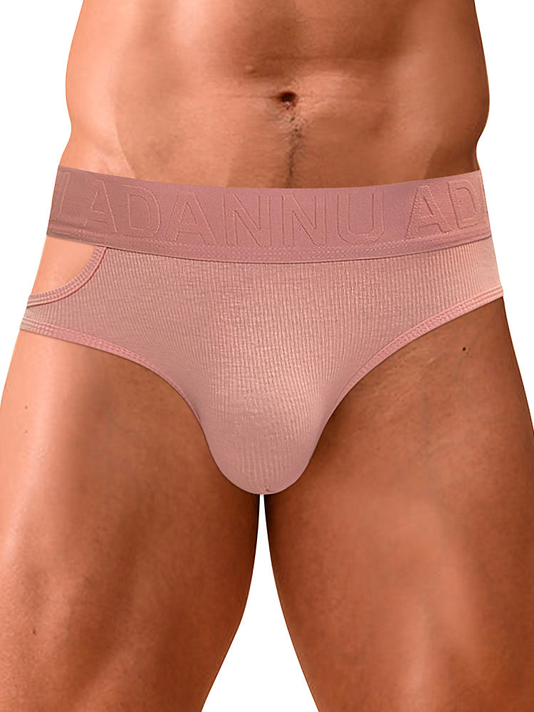 Men's Ribbed Cutout Stretch Cotton Briefs