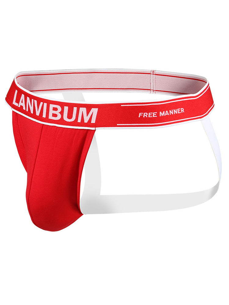 4 Pack Men's Mid-Rise Sexy Comfortable Cotton Jockstrap