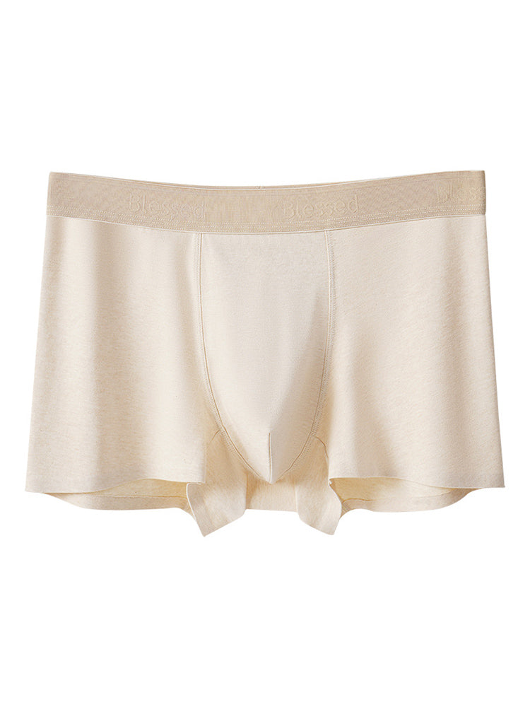 3 Pack Men's Cotton Breathable Antibacterial Quick-Dry U-Shaped Trunks