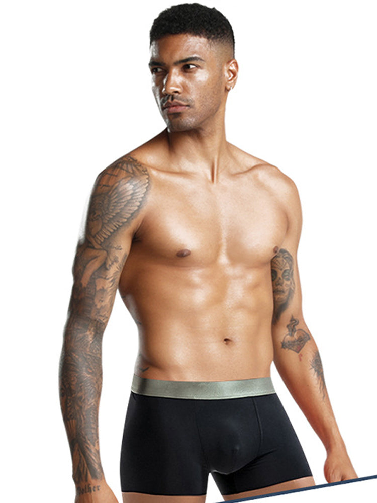 3 Pack Men's Solid Color Lightweight Comfortable Breathable Seamless Trunks